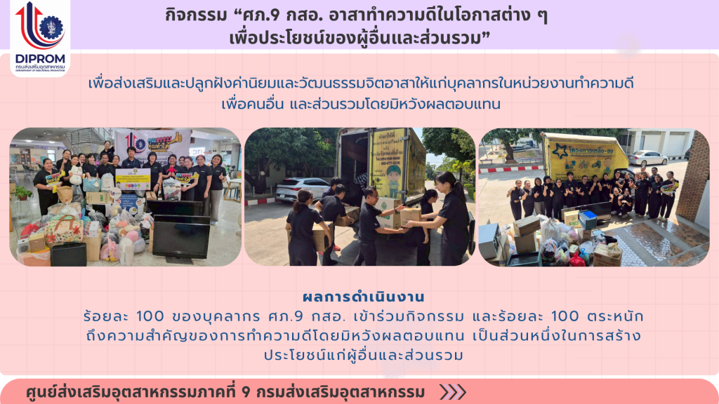ศูนย์ส่งเสริมอุตสาหกรรมภาคที่ 9 กรมส่งเสริมอุตสาหกรรม เผยแพร่เอกสารองค์ความรู้จากการดำเนินการเป็นองค์กรคุณธรรม ประจำปีงบประมาณ 2569