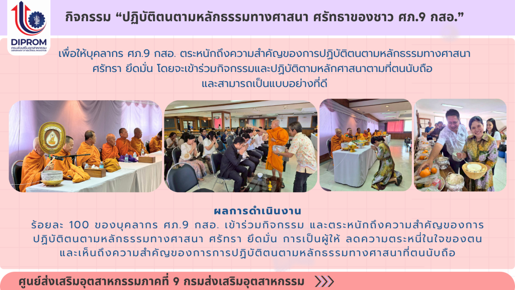 ศูนย์ส่งเสริมอุตสาหกรรมภาคที่ 9 กรมส่งเสริมอุตสาหกรรม เผยแพร่เอกสารองค์ความรู้จากการดำเนินการเป็นองค์กรคุณธรรม ประจำปีงบประมาณ 2569