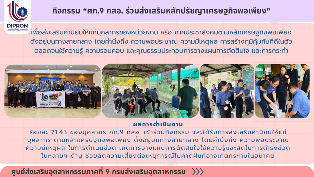 ศูนย์ส่งเสริมอุตสาหกรรมภาคที่ 9 กรมส่งเสริมอุตสาหกรรม เผยแพร่เอกสารองค์ความรู้จากการดำเนินการเป็นองค์กรคุณธรรม ประจำปีงบประมาณ 2569